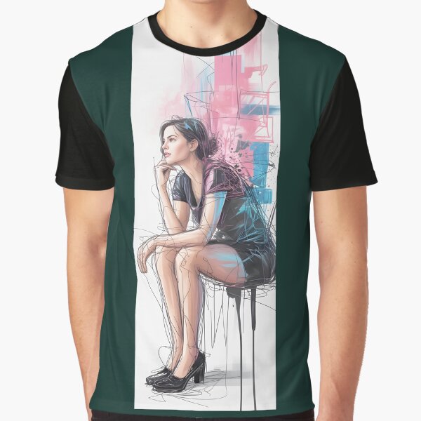 Thoughtful Woman Abstract Sketch Png By Merch, Limited Edition by MADISYNDONALD T-Shirts, Hoodie, Sweatshirt (Image 1)