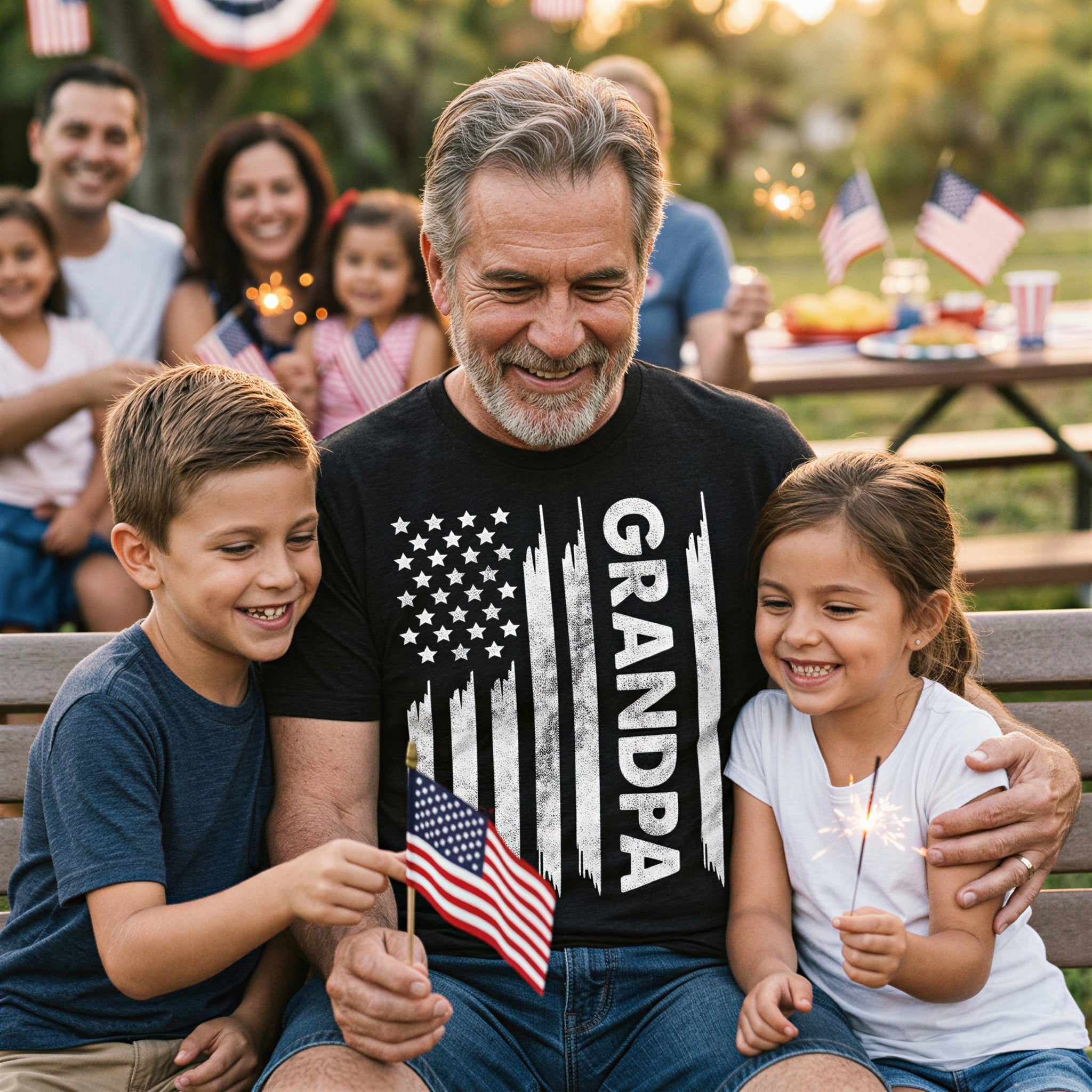 American Flag Grandpa Men's T Shirt