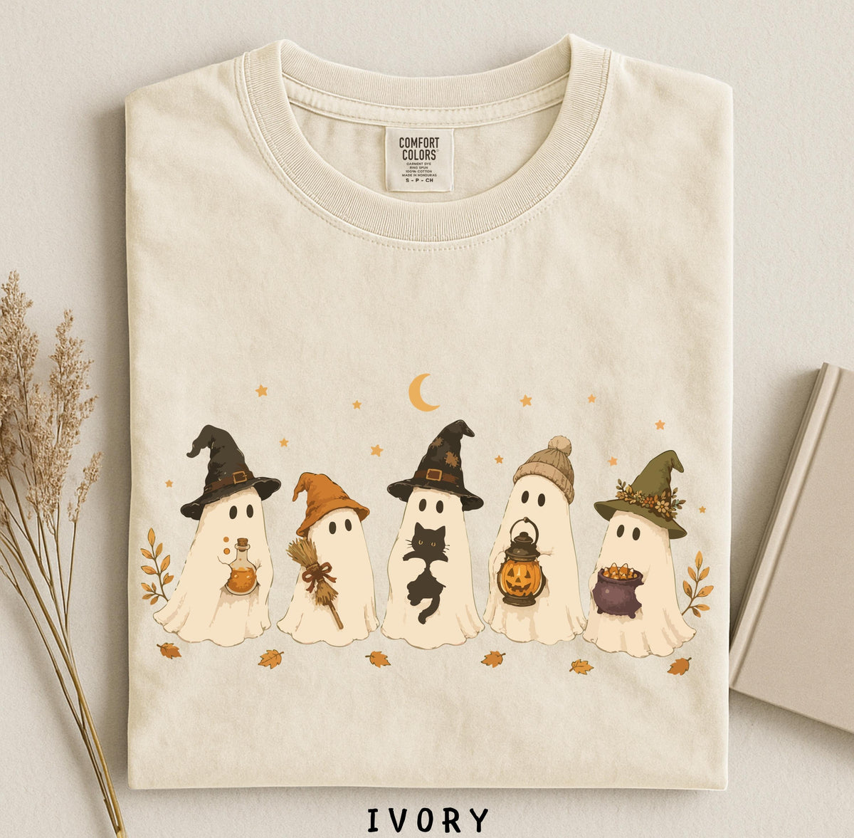 Halloween Ghosts Fall Tees Comfort Colors Autumn Unisex T-shirt, Sweatshirt, Hoodie (4)