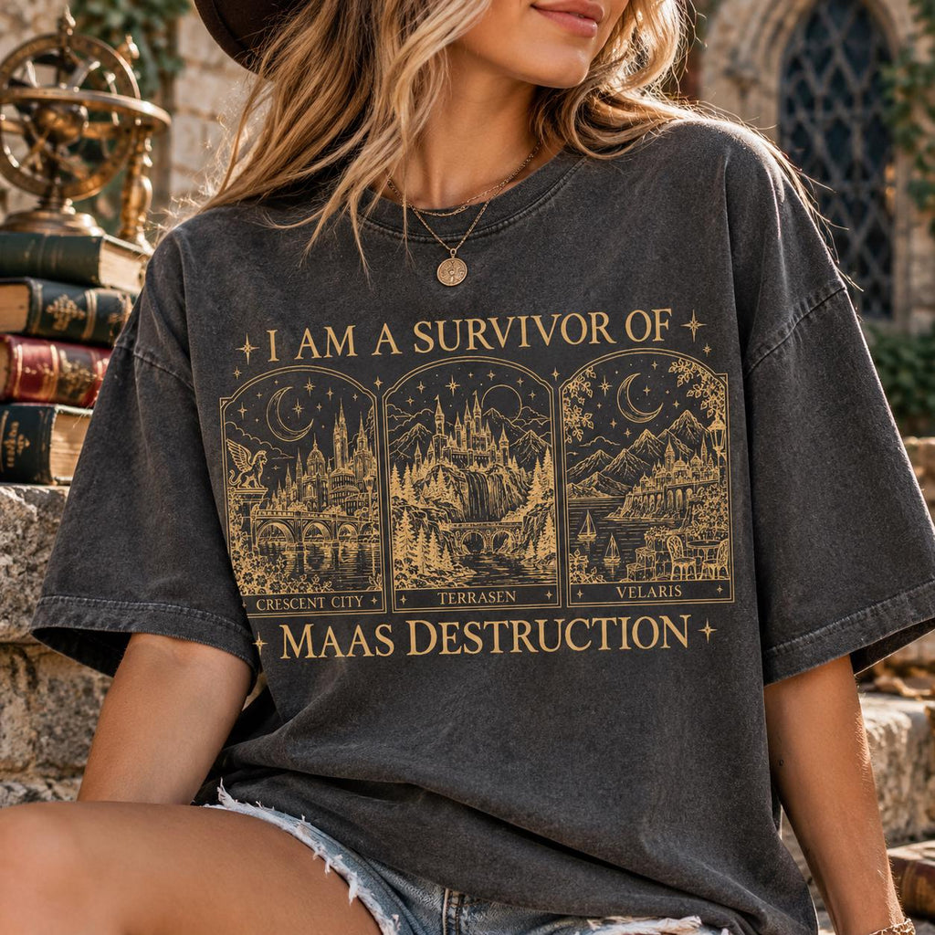 Comfort Colors Maas Destruction Sjm Bookish Tee Acotar Velaris Throne Glass Crescent City Romantasy Pic1275 (1)