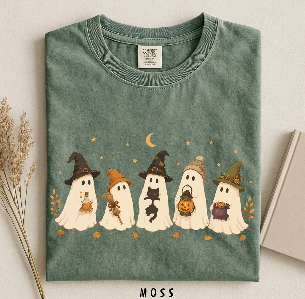 Halloween Ghosts Fall Tees Comfort Colors Autumn Unisex T-shirt, Sweatshirt, Hoodie (1)