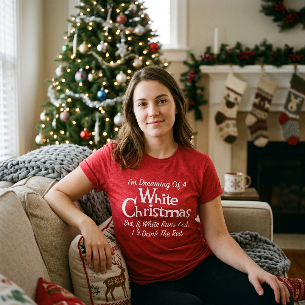 Dreaming Of A White Christmas But If White Runs Out I'll Drink Red Women's T Shirt