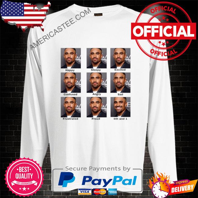 Jalen hurts faces 4th and 1 tush push football shirt