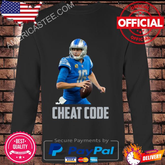 Jared goff cheat code detroit football fan shirt