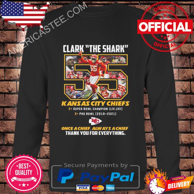 Kansas City Chiefs Clark the Shark 2019 2021 thank you for the memories signature shirt