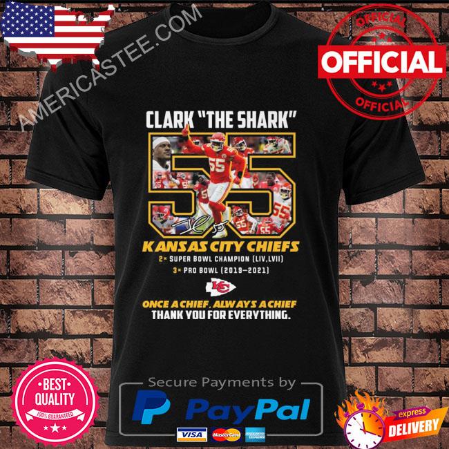 Kansas City Chiefs Clark the Shark 2019 2021 thank you for the memories signature shirt