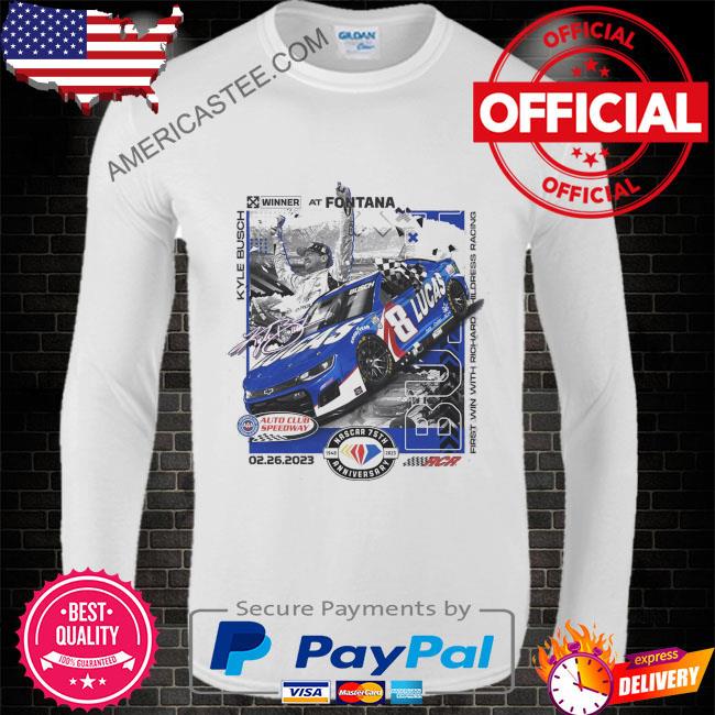 Kyle Busch Race Win Auto club speedway nascar 75th shirt