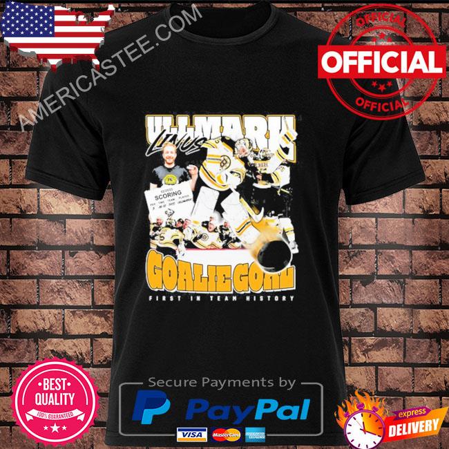 Linus Ullmark First Goalie Goal in Bruins History Shirt