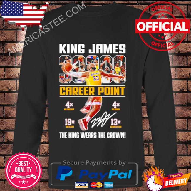 Los Angeles Lakers king James 38388 career point the king wears the crown with signature shirt