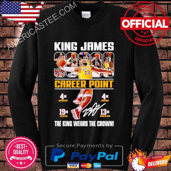 Los Angeles Lakers king James 38388 career point the king wears the crown with signature shirt
