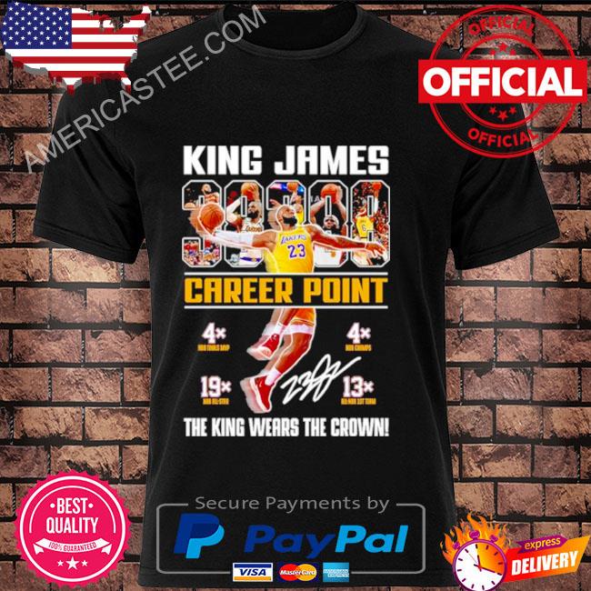 Los Angeles Lakers king James 38388 career point the king wears the crown with signature shirt