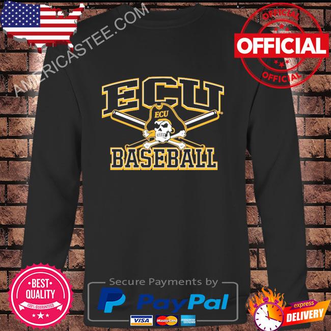 Mens blue 84 pur east Carolina pirates sp walk alone crossed baseball bats shirt