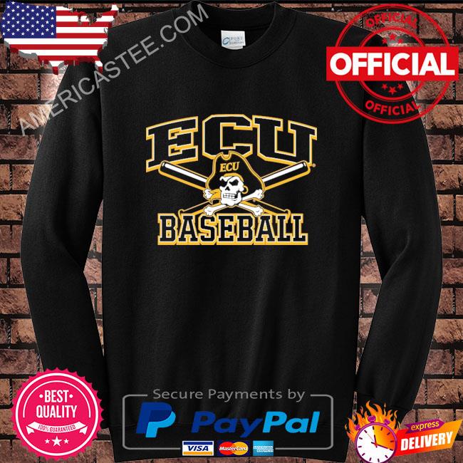 Mens blue 84 pur east Carolina pirates sp walk alone crossed baseball bats shirt