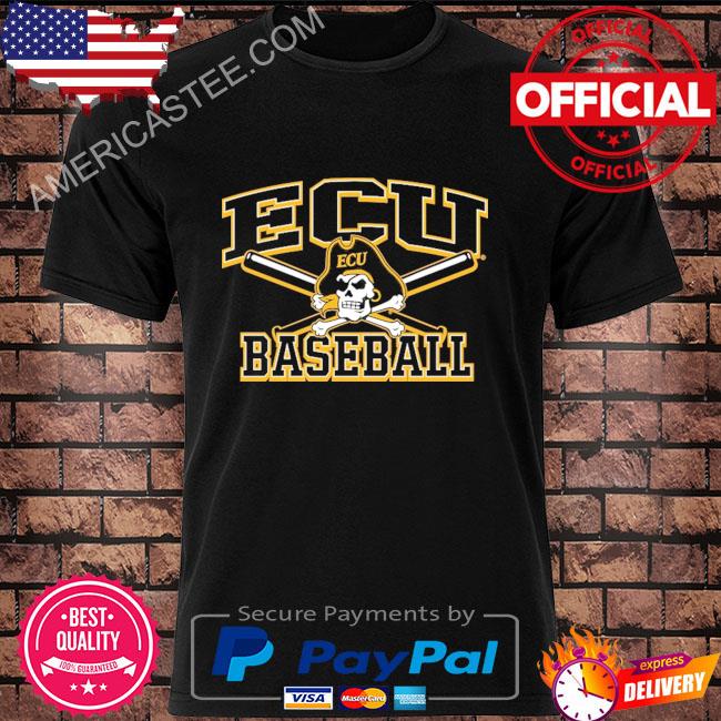 Mens blue 84 pur east Carolina pirates sp walk alone crossed baseball bats shirt