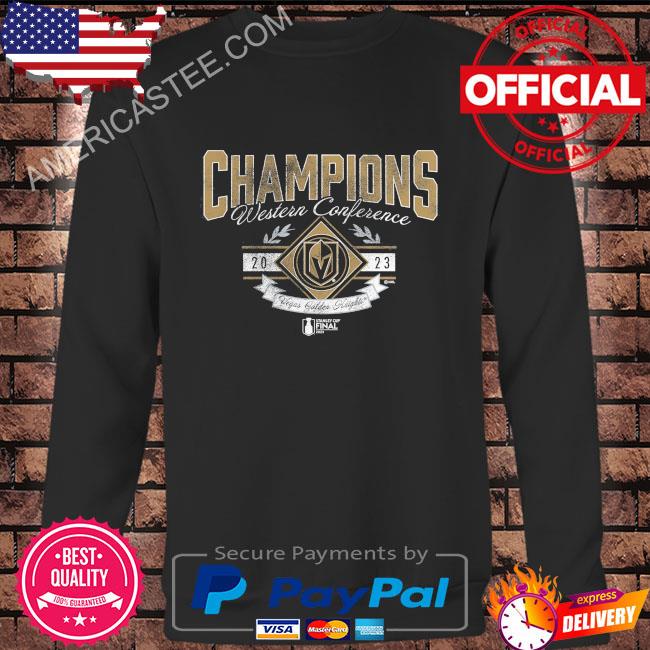 Men’s Vegas Golden Knights Heather Charcoal 2023 Western Conference Champions Icing Tri-Blend T-Shirt