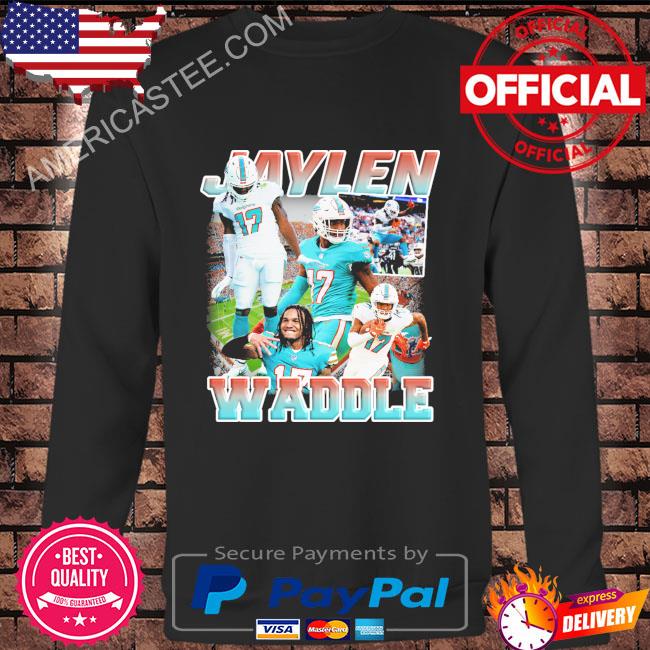 Miami dolphins jaylen waddle graphic shirt black