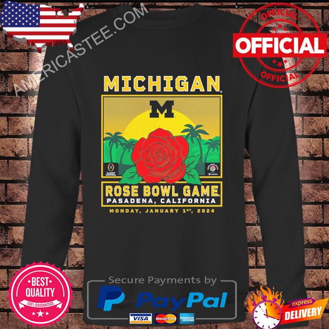 Michigan Wolverines Fanatics Branded College Football Playoff 2024 Rose Bowl T-Shirt