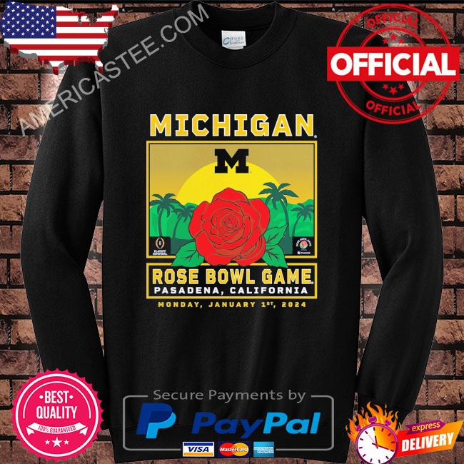 Michigan Wolverines Fanatics Branded College Football Playoff 2024 Rose Bowl T-Shirt