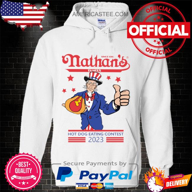 Nathan’s famous hot dog eating contest joey chestnut 2023 shirt