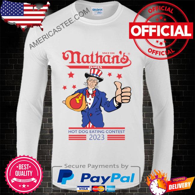 Nathan’s famous hot dog eating contest joey chestnut 2023 shirt