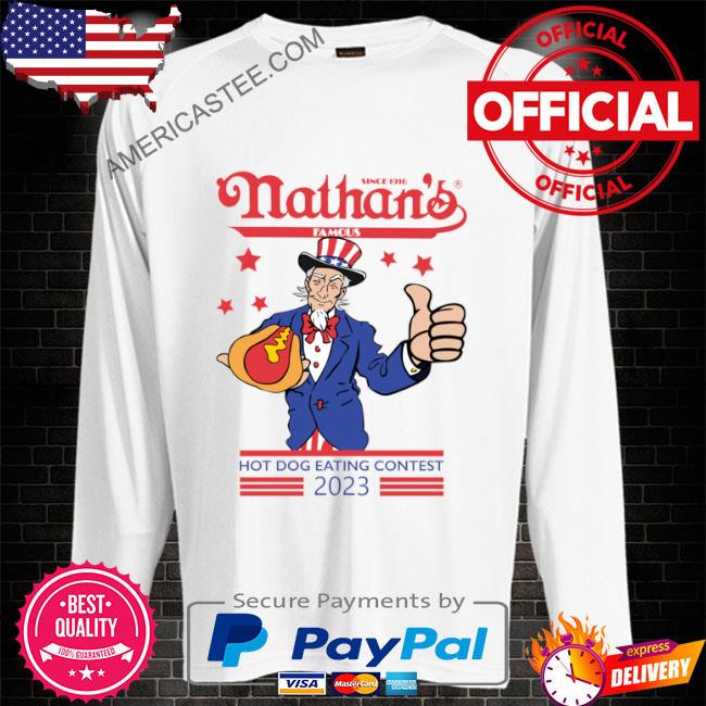 Nathan’s famous hot dog eating contest joey chestnut 2023 shirt