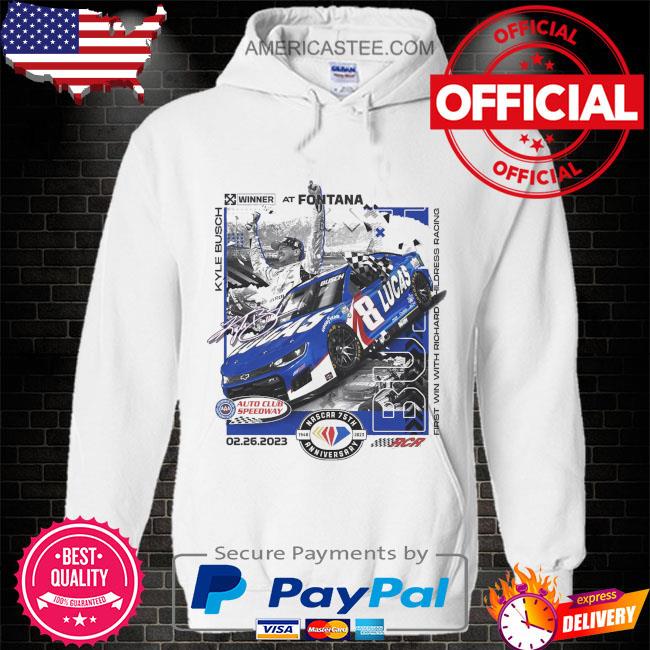 New Kyle Busch 2023 Fontana Race Win T-Shirt Preorder