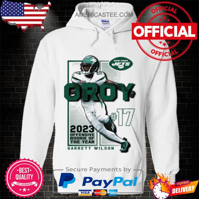 fanatics branded black new york jets garrett wilson 2023 offensive rookie of the year shirt