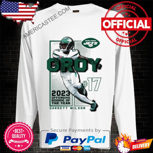 fanatics branded black new york jets garrett wilson 2023 offensive rookie of the year shirt