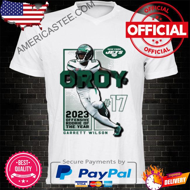 fanatics branded black new york jets garrett wilson 2023 offensive rookie of the year shirt