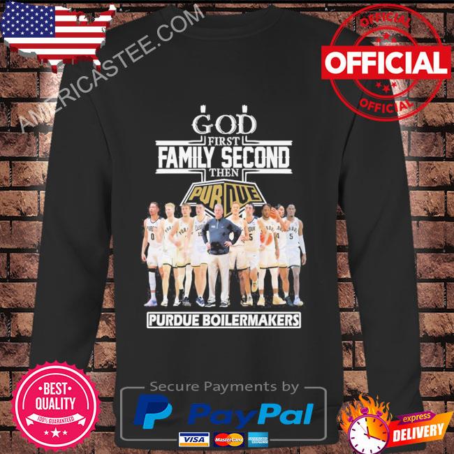 God first family second then purdue boilermakers football signatures 2023 shirt