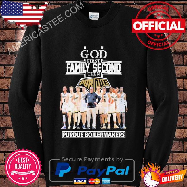 God first family second then purdue boilermakers football signatures 2023 shirt
