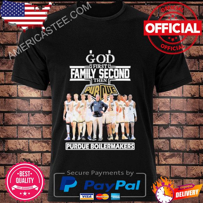 God first family second then purdue boilermakers football signatures 2023 shirt