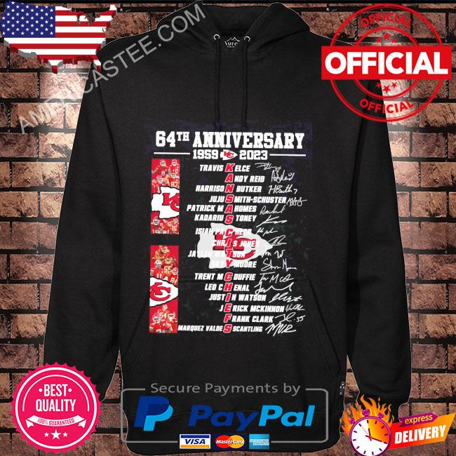 Kansas City Chiefs 64th anniversary 1959 2023 signatures shirt