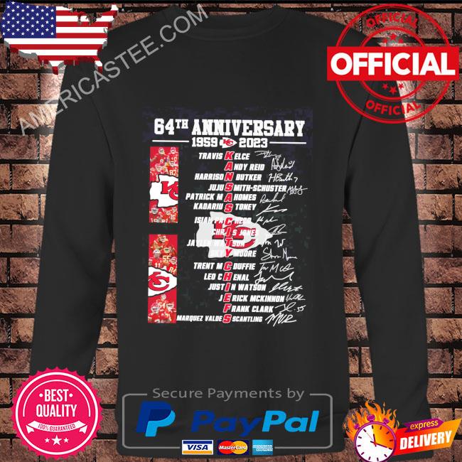 Kansas City Chiefs 64th anniversary 1959 2023 signatures shirt