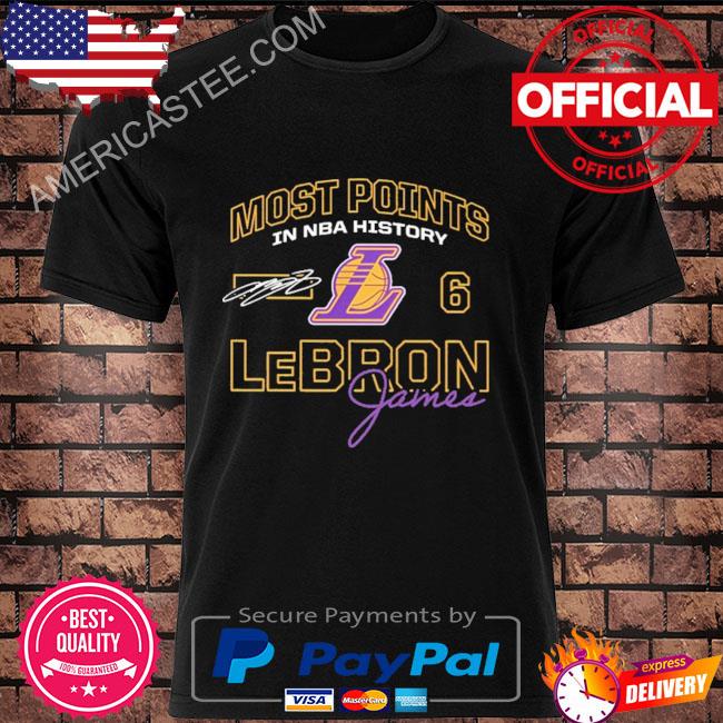 Los angeles lakers most points in nba history lebron shirt