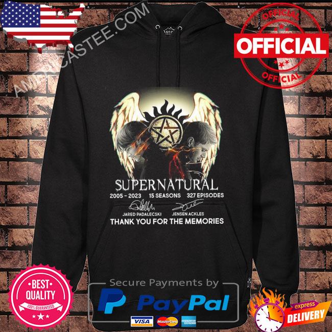 Supernatural 2005 2023 15 season 327 episodes thank you for the memories signatures shirt