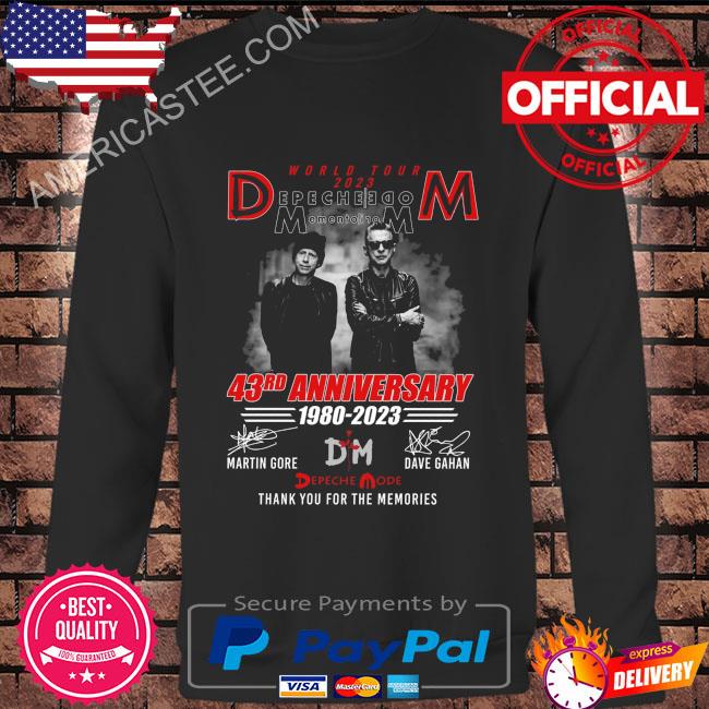 World Tour 2023 Depeche Mode 43rd anniversary 1980 2023 thank you for the memories signatures shirt
