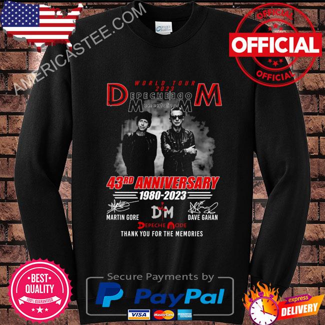 World Tour 2023 Depeche Mode 43rd anniversary 1980 2023 thank you for the memories signatures shirt