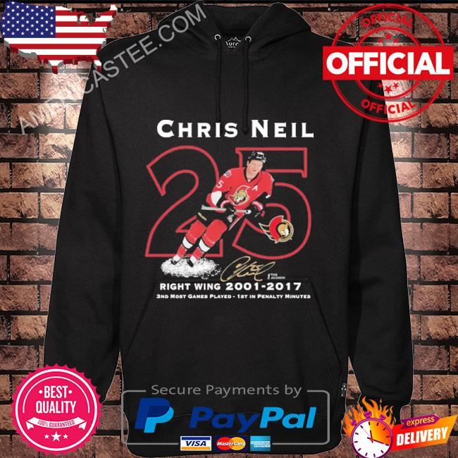 Ottawa senators chris neil 25 signature retirement shirt