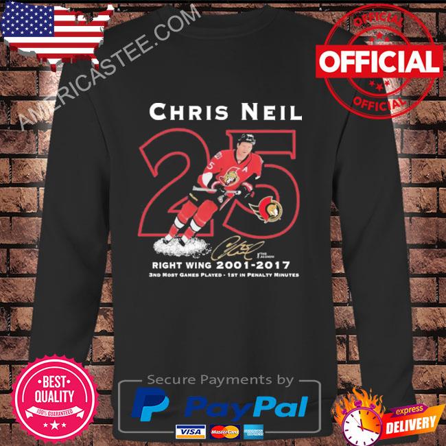 Ottawa senators chris neil 25 signature retirement shirt