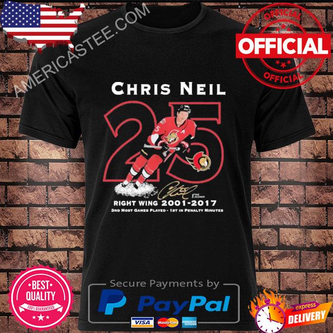 Ottawa senators chris neil 25 signature retirement shirt