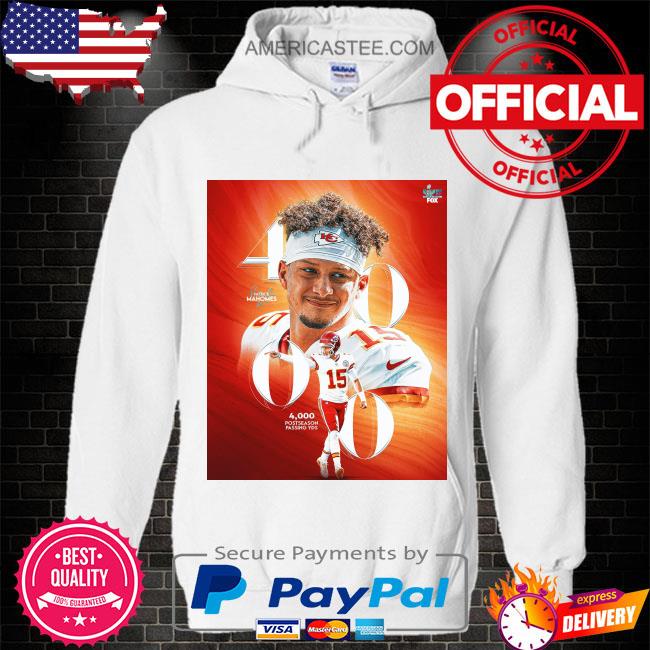 Patrick Mahomes Kansas City Chiefs 4,000 postseason passing YDS shirt