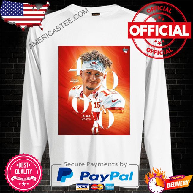 Patrick Mahomes Kansas City Chiefs 4,000 postseason passing YDS shirt