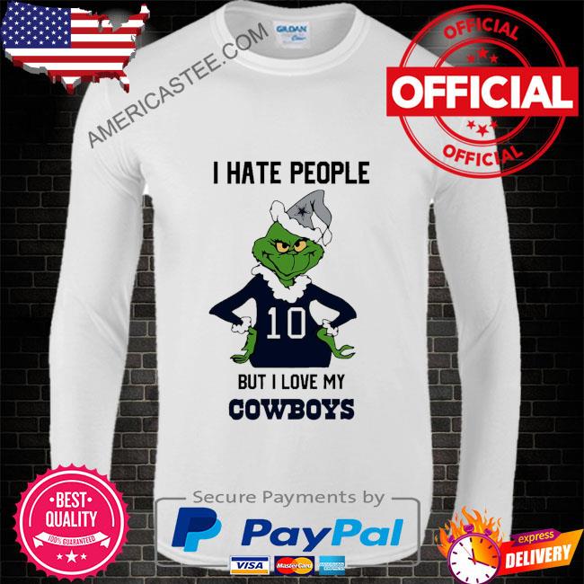 Premium Grinch Cowboys I hate people but I love my Cowboys Christmas sweater
