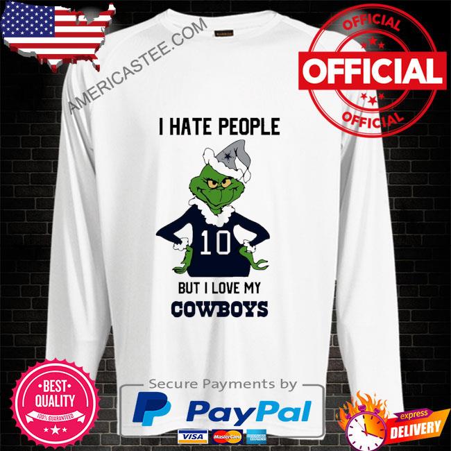 Premium Grinch Cowboys I hate people but I love my Cowboys Christmas sweater