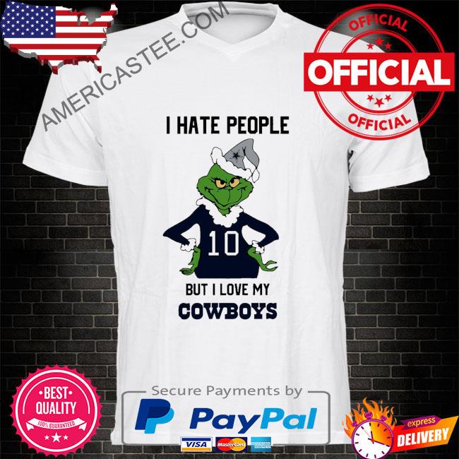 Premium Grinch Cowboys I hate people but I love my Cowboys Christmas sweater