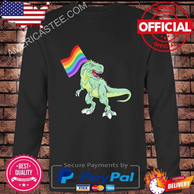 Premium LGBTQ Dinosaur Rainbow Pride Month Black T-Shirt