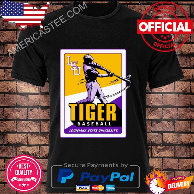 Premium Lsu tiger baseball card pocket shirt