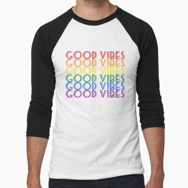 Good vibes quote Gay pride colors old school font by NerdnGeekshop T-Shirts, Hoodie, Sweatshirt | BlankRebels.com (Image 1)