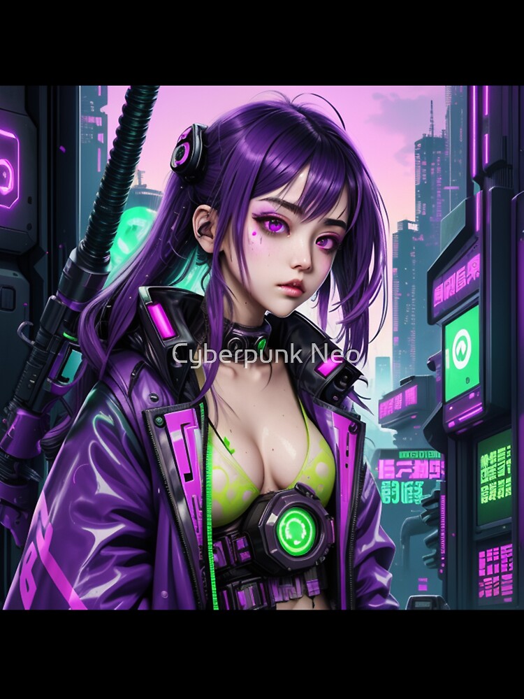Cyberpunk Anime Girl 8 by Cyberpunk Neo T-Shirts, Hoodie, Sweatshirt | BlankRebels.com (Image 3)